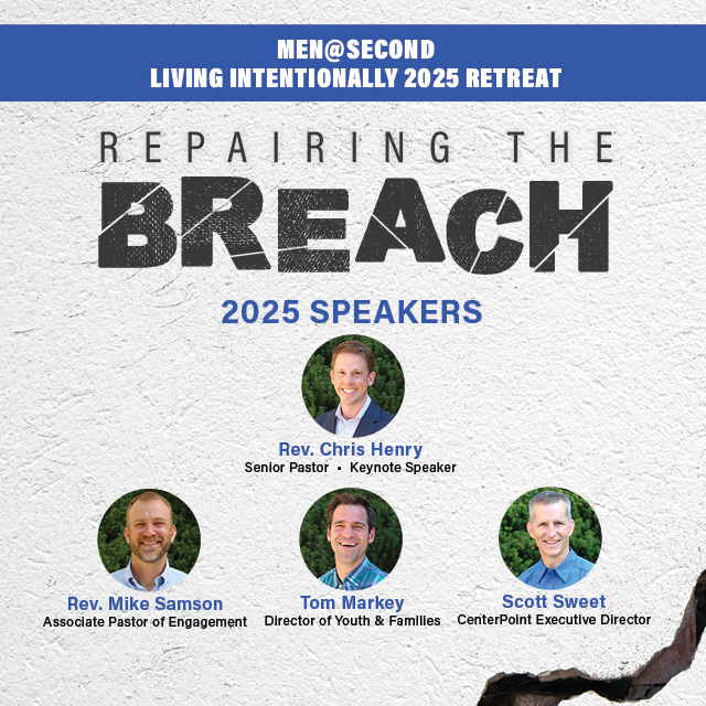 Living Intentionally 2025 Men's Retreat: Repairing the Breach
January 24 & 25, Youth Suite
Living Intentionally in 2024 is a seminar for men focused on how to live a fulfilling life with vision and purpose.


