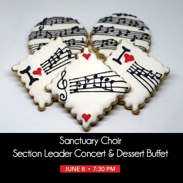 Mark you calendars for this very special event celebrating our Sanctuary Choir section leaders!
