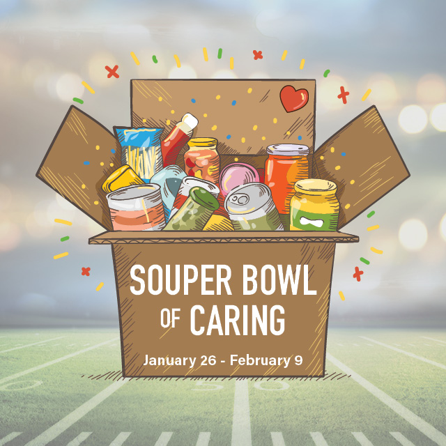 Souper Bowl of Caring
January 26 – February 9, Atrium Drop-off
Support Northside Food Pantry with canned and dry goods and other donations during this year's Souper Bowl of Caring Food Drive. 
