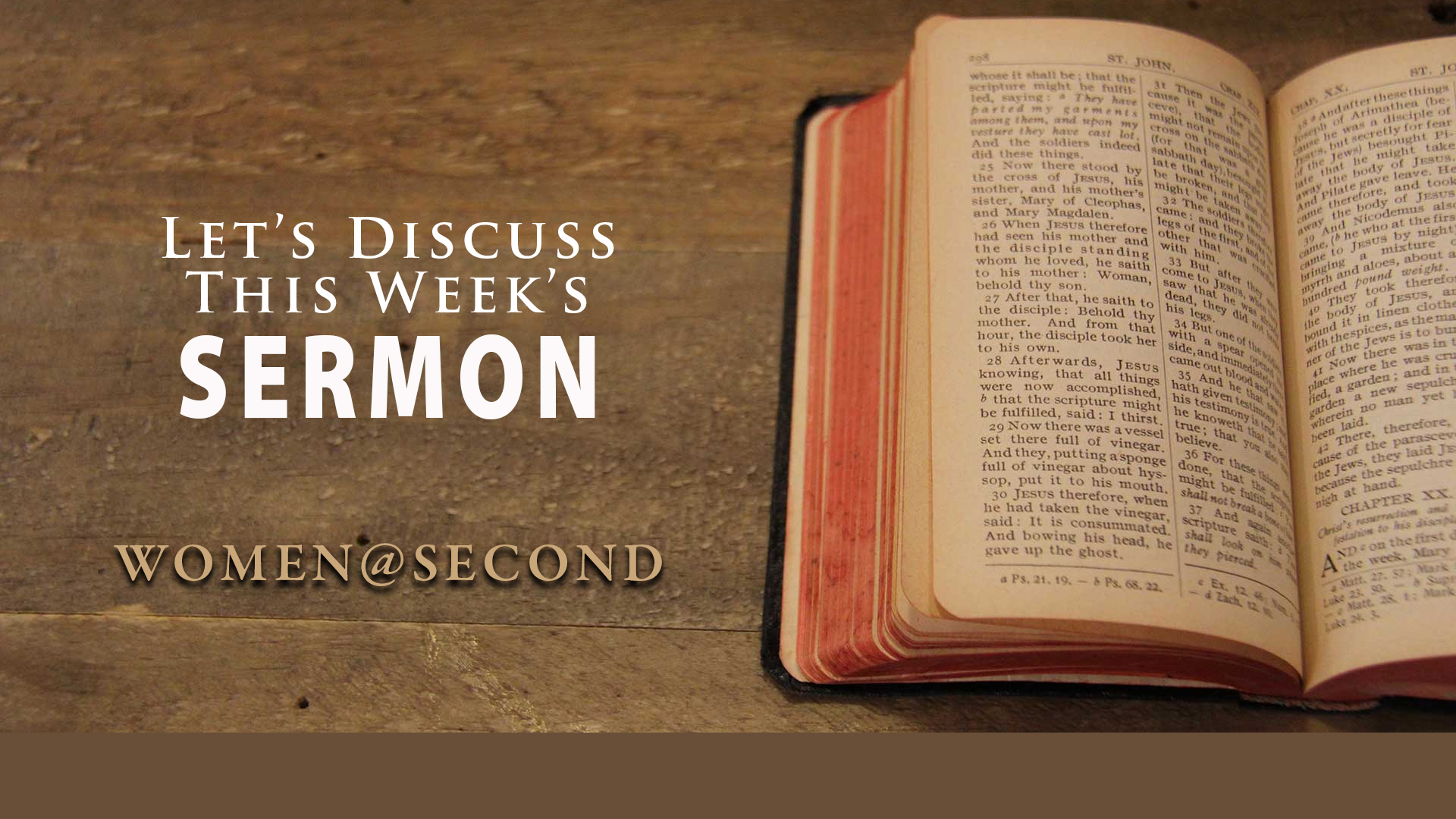 Women@Second Sermon Discussion Group
Thursdays, 6:30-8 p.m., Zoom
